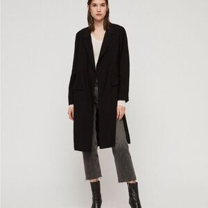 ALLSAINTS ALEIDA DUSTER JACKET / BLACK COAT - Women's Size US 6 - UK 10 - EU 38